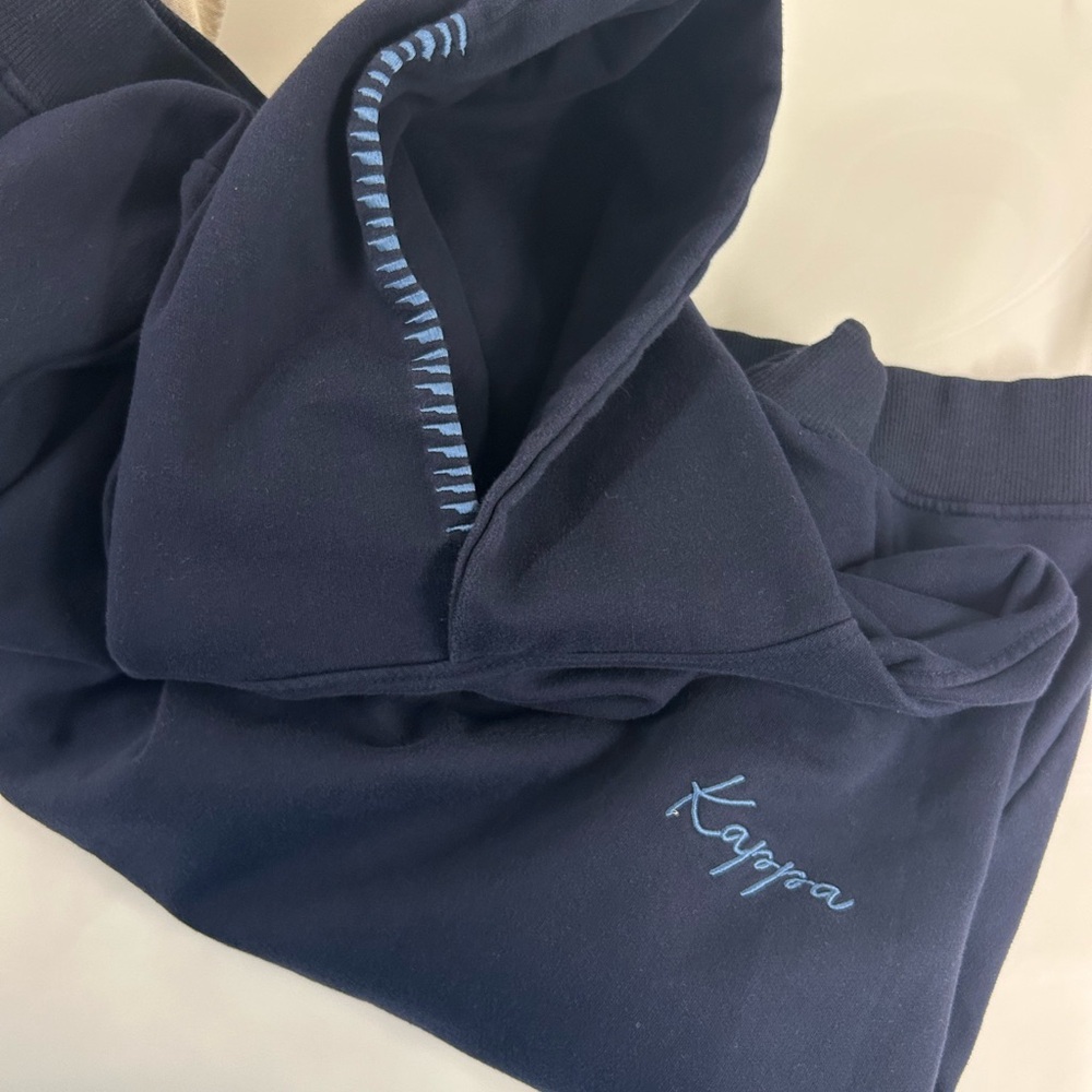 Navy Kappa MadHappy inspired hoodie (XL, but short)